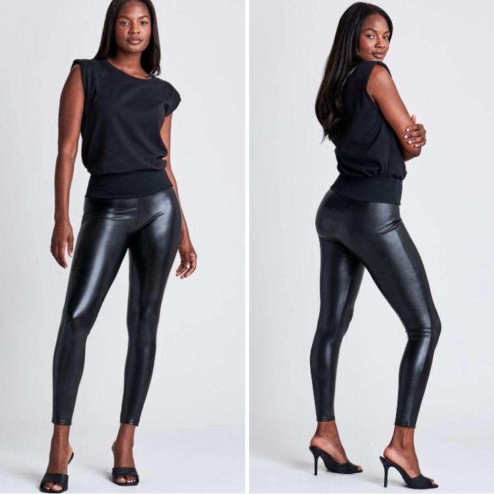*SPANX* Black Faux Leather Leggings